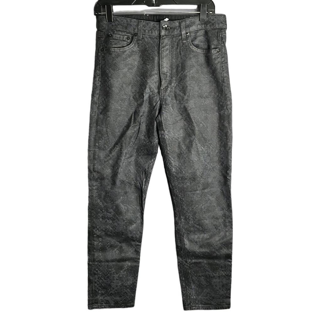 Rag & Bone Black Snake Print High Rose Jeans 28
